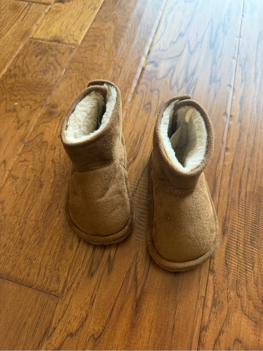 Kids Cozy Fleece-Lined Booties in Brown